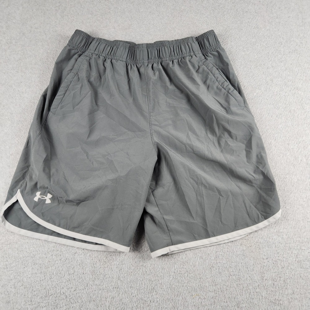 Under Armour Shorts Mens Large Gray Loose Fit Athletic Training Elastic Waist